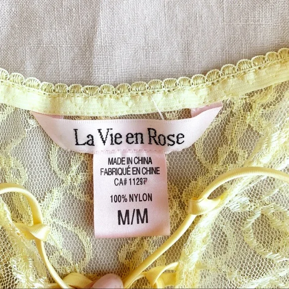 ‼️SOLD‼️ Y2k lace light pastel yellow satin lingerie slip dress fairycore size M - Picture 3 of 5